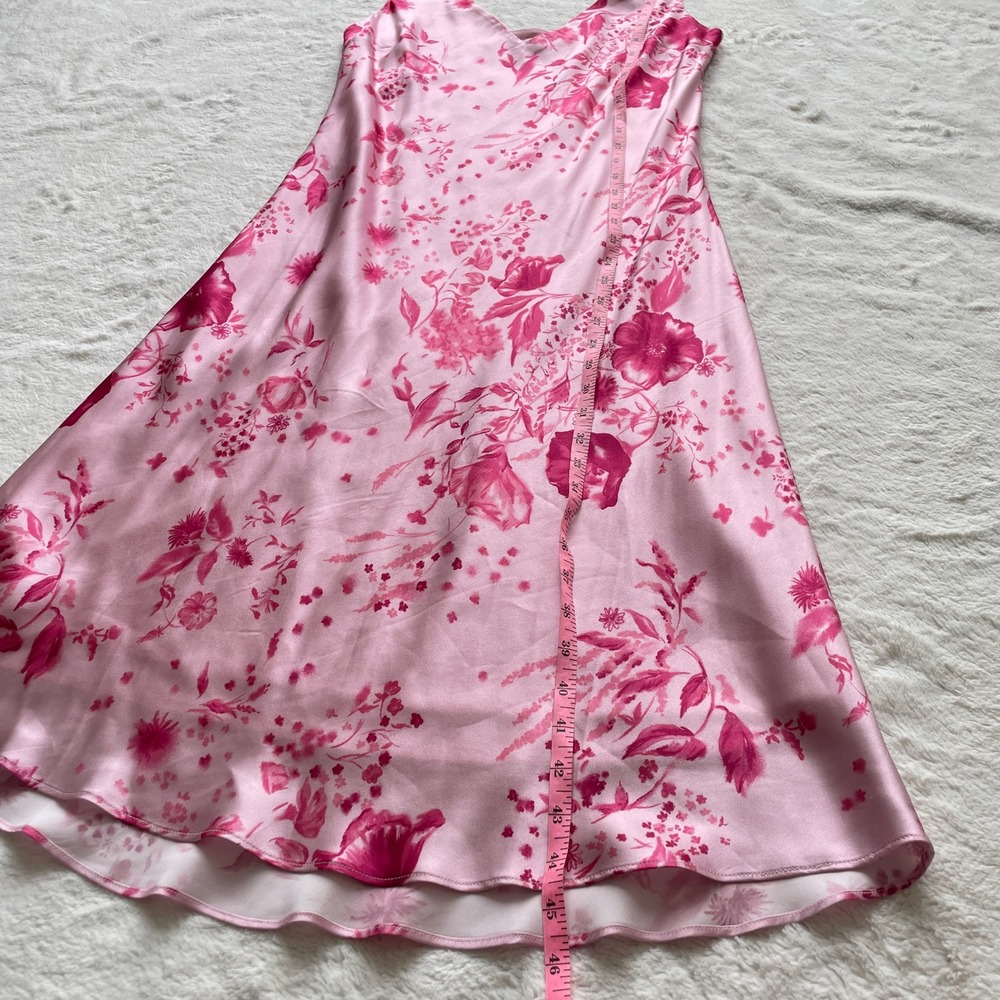 Reformation Lila Silk Midi Dress Milla Floral Pink V-Neck Slip Dress Large - Picture 5 of 10